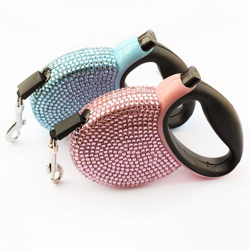 Small Rhinestone Automatic Leash