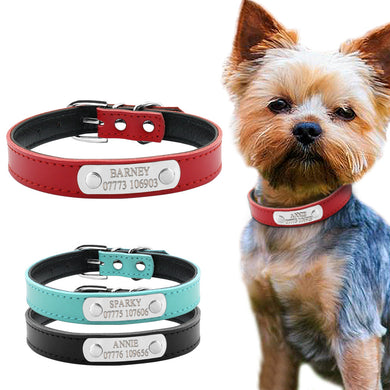 Leather Personalized Engraved Collars