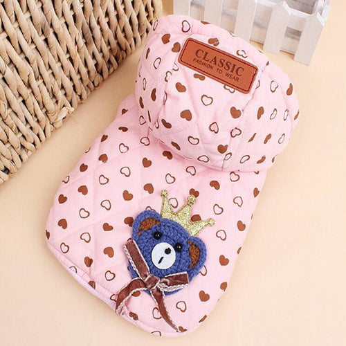 Cute Hearts and Bear Hoodie